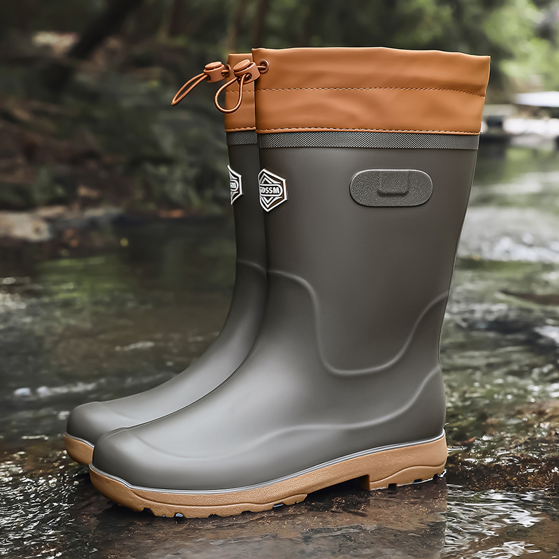Fishing Boots - Herren High-Top Freizeit-Regenstiefel, vier Jahreszeiten, modisch,