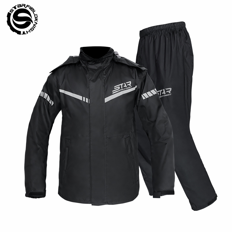 Fishing Rain Suit - SFK Schwarzer Motorrad-Regenanzug, 2-teiliges Set, Verbesserte