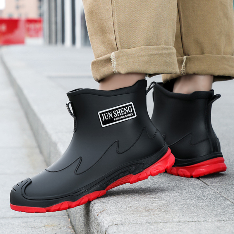 Fishing Boots - Wasserdichte grenzüberschreitende Herren-Regenschuhe, modische kurze Socken,