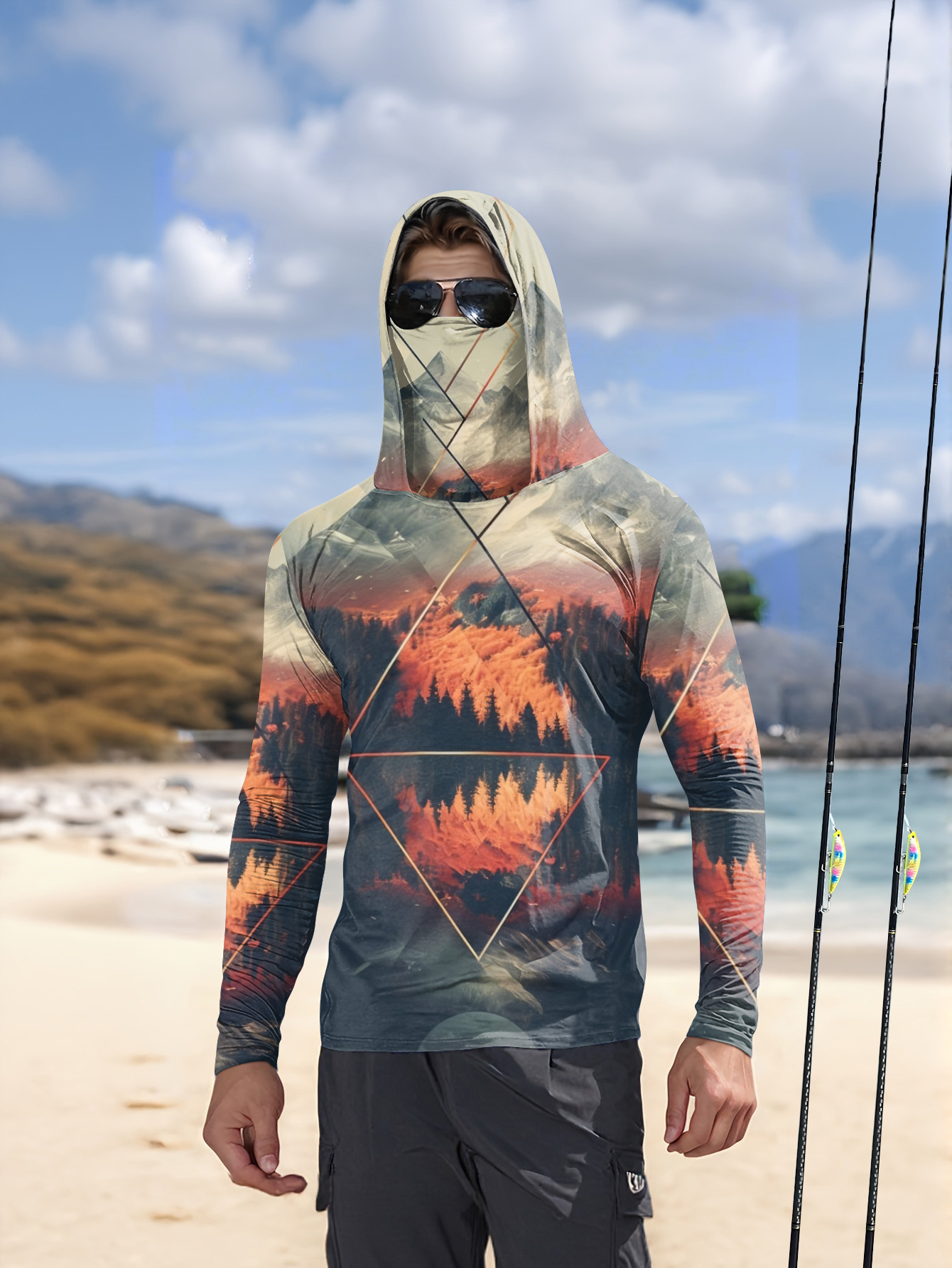 Outdoor-Anglerhoodie für Herre – Fishing Mask Sun Protection Bewertung und Preis